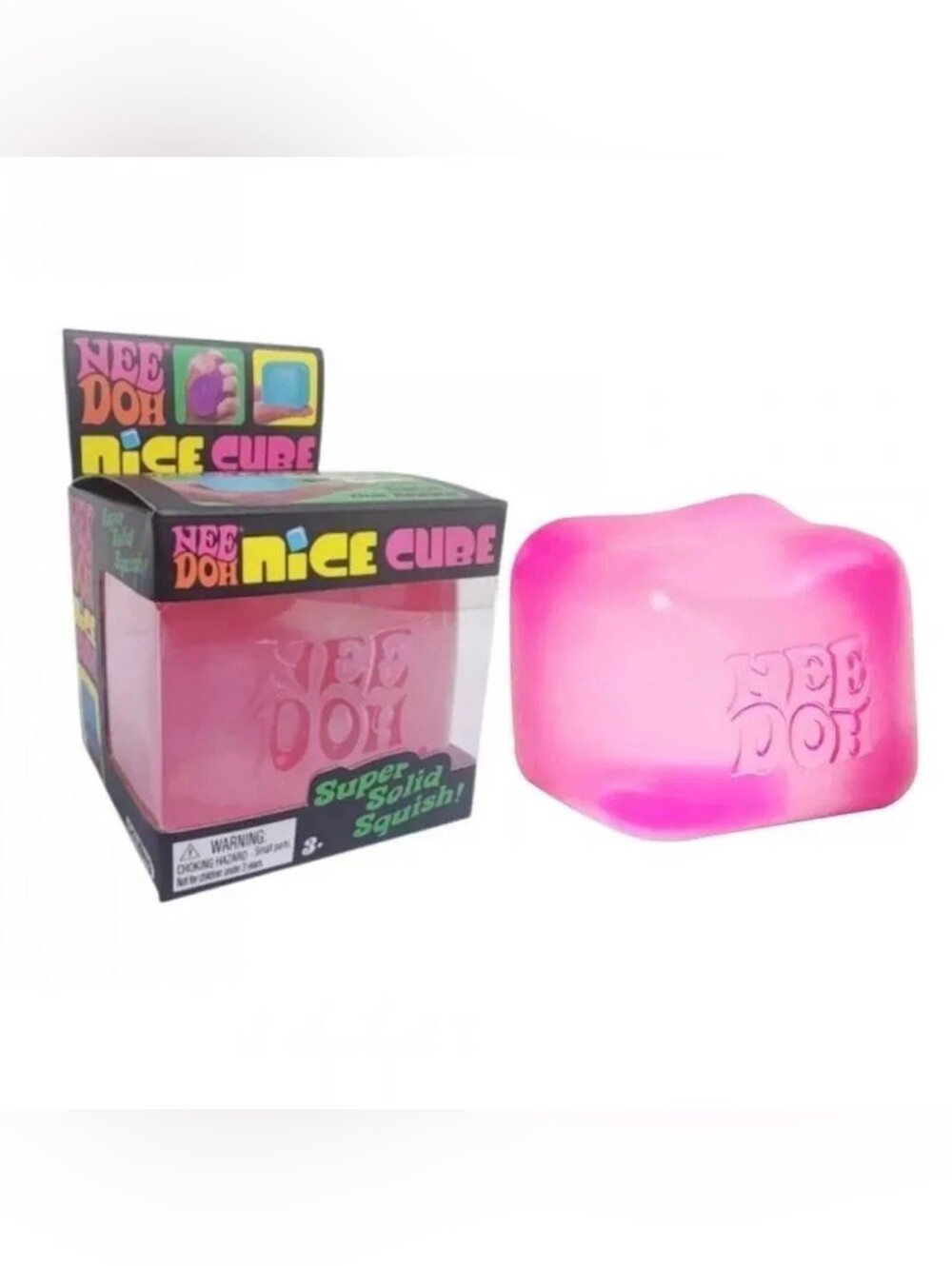 Needoh Nice Cube Pink Squishy Sensory Toy